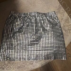 J. Crew Black and silver Plaid Mini Skirt